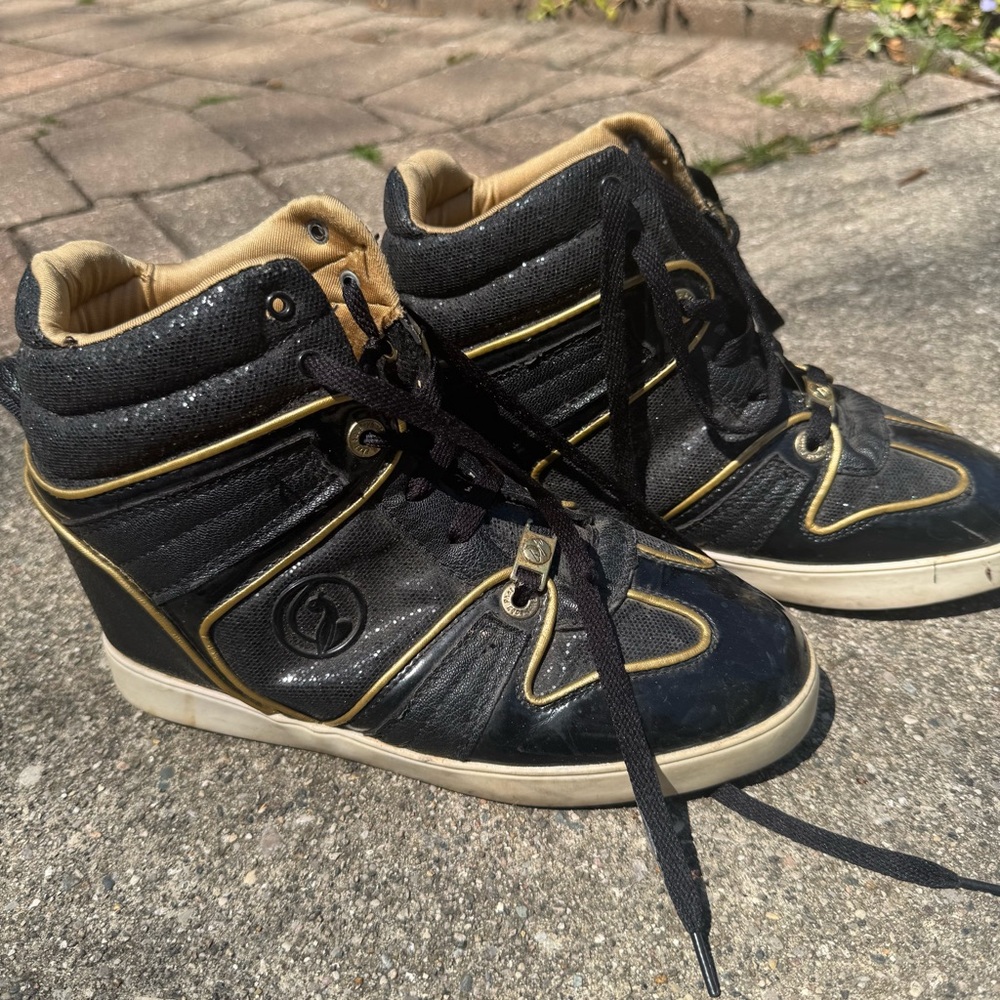 Baby Phat - Women’s (Sz 10) Black & Hold High Top Shoes Sneakers